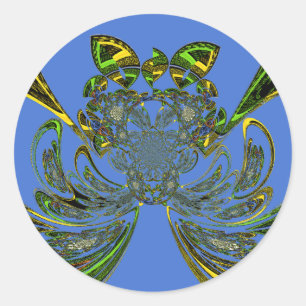 Adesivo Redondo Peixe de penas