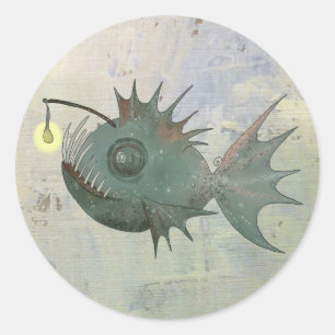 Adesivo Redondo Peixe de pescador
