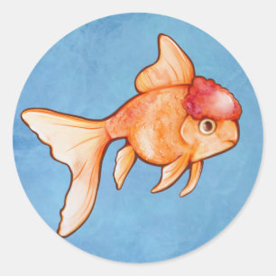 Adesivo Redondo Peixe Dourado Oranda