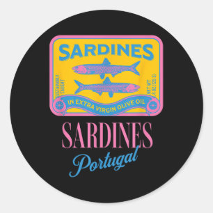 Adesivo Redondo Peixe Em Lata Sardinha Em Lata Peixe Em Lata Portu