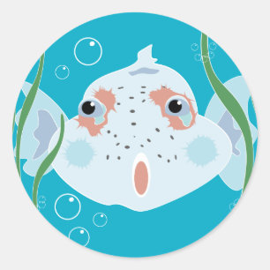 Adesivo Redondo Peixe Engraçado