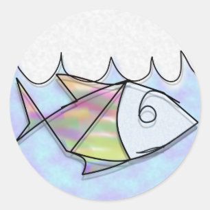 Adesivo Redondo Peixe-fio