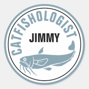 Adesivo Redondo Peixe-gato Engraçado Pesca Humorosa Casca Cozinha