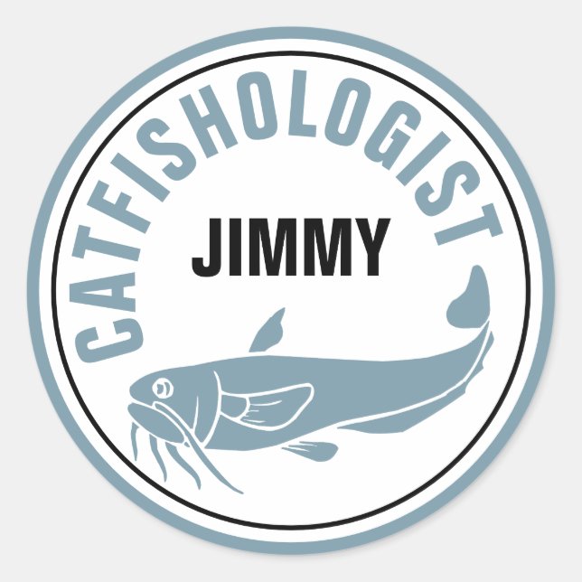 Adesivo Redondo Peixe-gato Engraçado Pesca Humorosa Casca Cozinha (Frente)