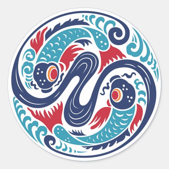 Adesivo Redondo Peixe Gêmeo (Frente)