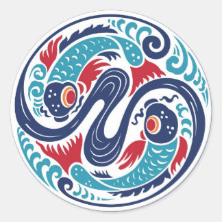 Adesivo Redondo Peixe Gêmeo