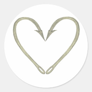 Adesivo Redondo Peixe Hook Heart