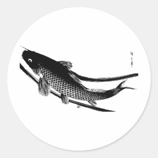 Adesivo Redondo Peixe Japonês