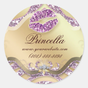 Adesivo Redondo Peixe-Joia-Peixe-Peça Rosa Dourado