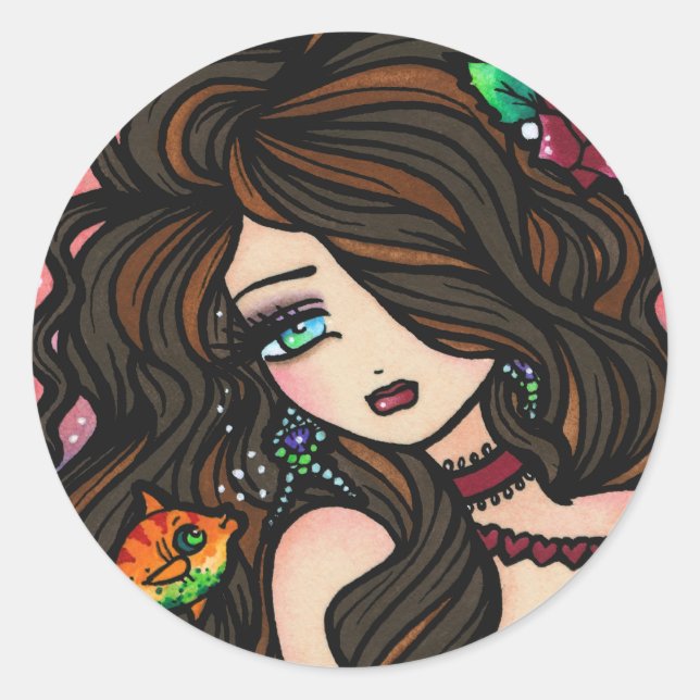 Adesivo Redondo "Peixe-Kissy" Sereia (Frente)