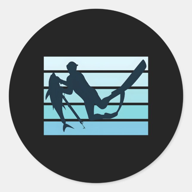 Adesivo Redondo Peixe-Leão Caçando Lança-Peixe-Lança