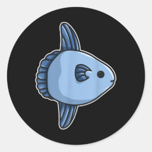 Adesivo Redondo Peixe-lua Oceano Peixe-lua Comum Mola - Mola Mola 