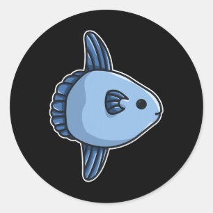 Adesivo Redondo Peixe Lua Peixe Lua Comum Mola - Mola Mola Peixe