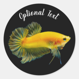 Adesivo Redondo Peixe Lutador Betta Amarelo
