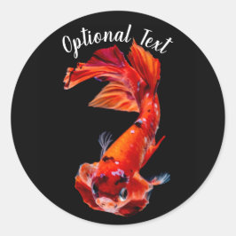Adesivo Redondo Peixe Lutador Betta Koi Laranja