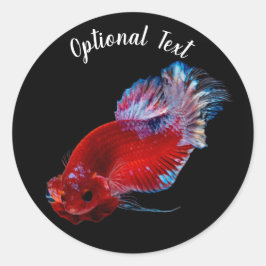 Adesivo Redondo Peixe Lutador Betta Vermelho