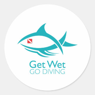 Adesivo Redondo Peixe-Mergulho Tribal