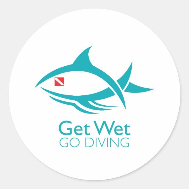 Adesivo Redondo Peixe-Mergulho Tribal (Frente)