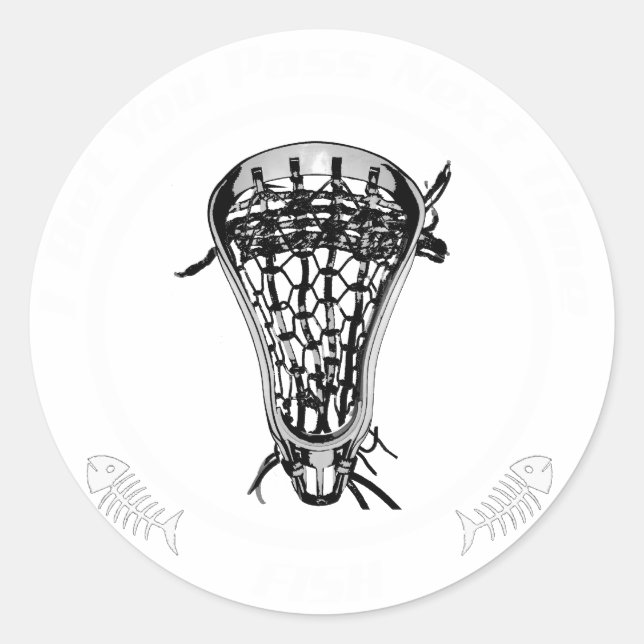 Adesivo Redondo Peixe Passado de Lacrosse (Frente)