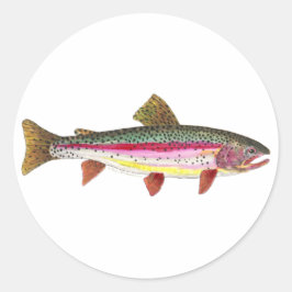Adesivo Redondo Peixe-Truta Arco-Íris