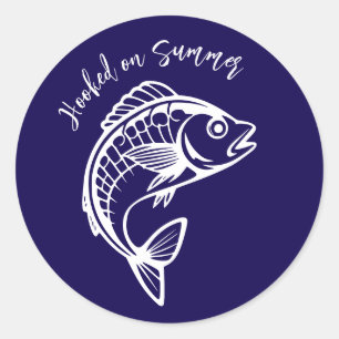 Adesivo Redondo Peixe viciado no Verão