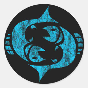 Adesivo Redondo peixes