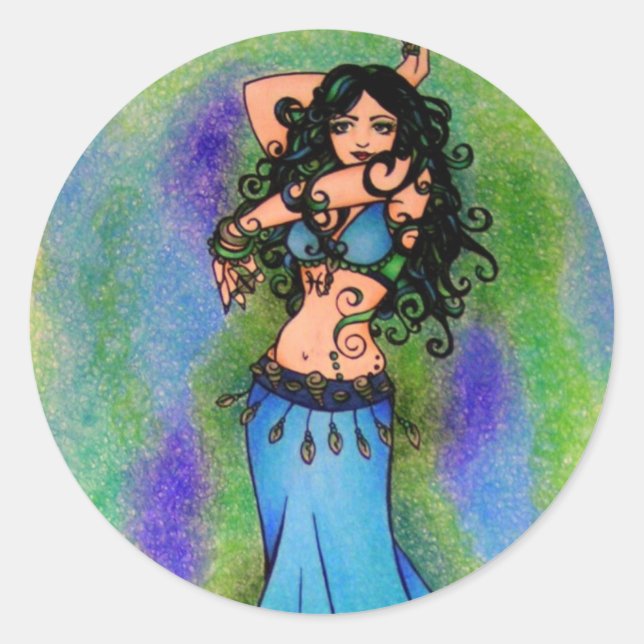 Adesivo Redondo Peixes Belly Dancer Art (Frente)