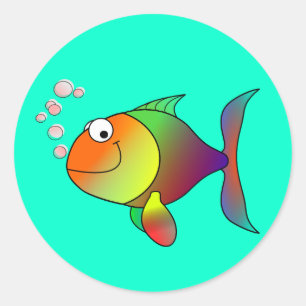 Adesivo Redondo Peixes: Bolhas sopradoras