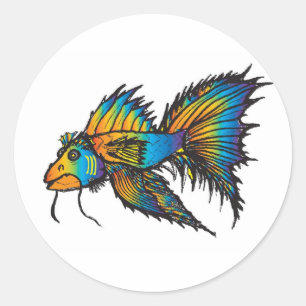 Adesivo Redondo Peixes de arco-íris