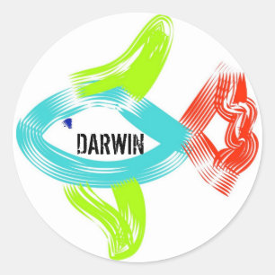 Adesivo Redondo Peixes de Darwin