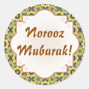 Adesivo Redondo Peixes de Norooz Mubarak Khatam