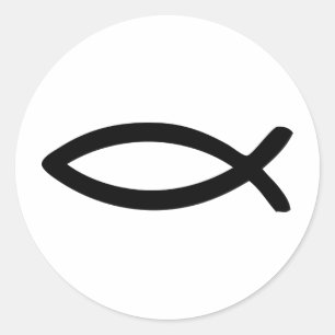 Adesivo Redondo peixes do símbolo de jesus