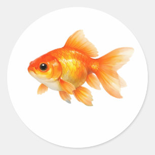 Adesivo Redondo Peixes Dourados Aquarela