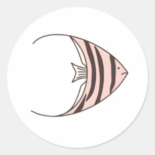 Adesivo Redondo Peixes Fofos