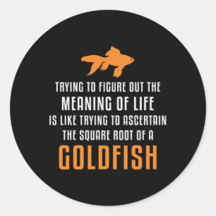 Adesivo Redondo Peixes Goldfish Significado De Peixes De Aquário 