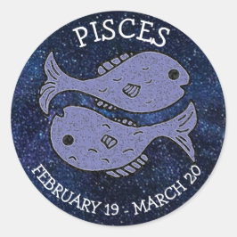 Adesivo Redondo Peixes Horoscópio Sinal Astrológico Zodiático