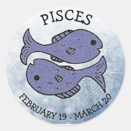 Adesivo Redondo Peixes Horoscópio Sinal Astrológico Zodiático