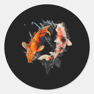 Adesivo Redondo Peixes Koi Japoneses I Koi Carp Pond Japan Tattoo