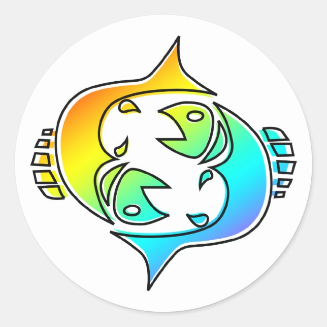 Adesivo Redondo peixes oddRex (Frente)