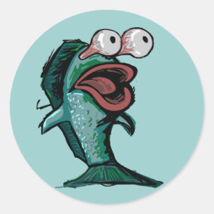 Adesivo Redondo Peixes Scared