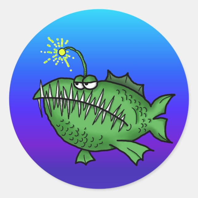 Adesivo Redondo Peixes Toothy (Frente)