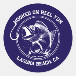 Adesivo Redondo Peixes viciados em diversão de Reel