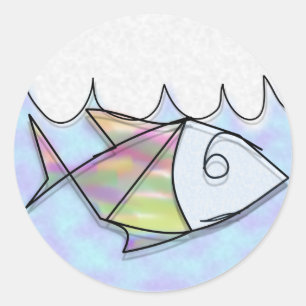 Adesivo Redondo Peixinho de Arame