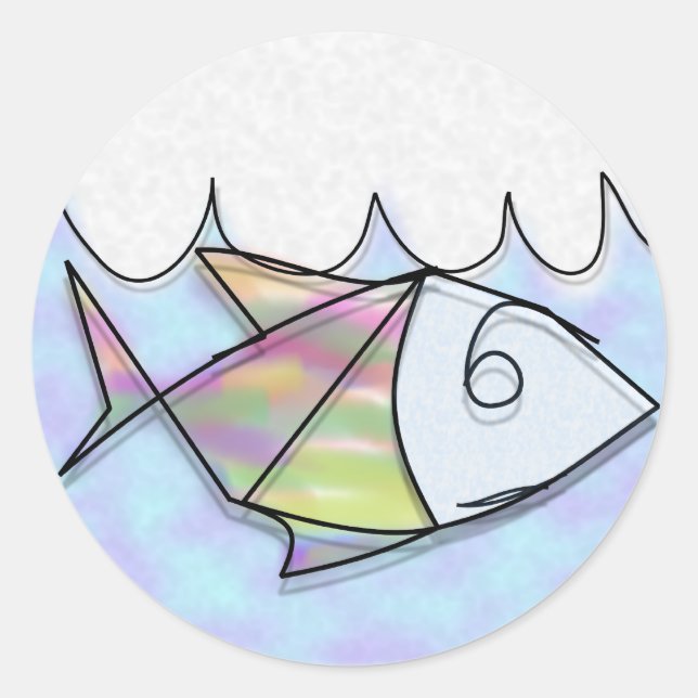 Adesivo Redondo Peixinho de Arame (Frente)