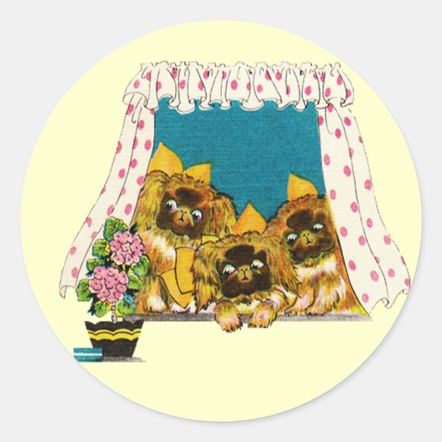 Adesivo Redondo Pekingese Love Stickers (Frente)