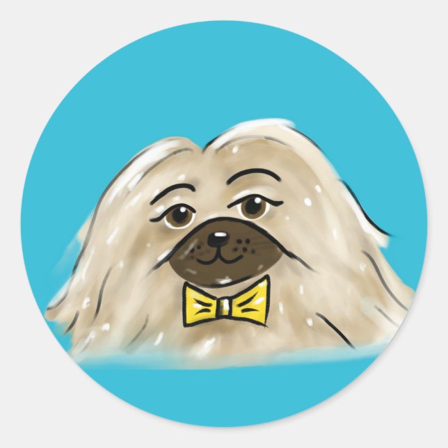 Adesivo Redondo Pekingese Sticker (Frente)