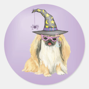 Adesivo Redondo Pekingese Witch Star Sticker