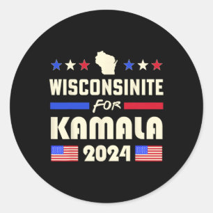 Adesivo Redondo Pela Campanha Democratas Patrióticos de Kamala 202