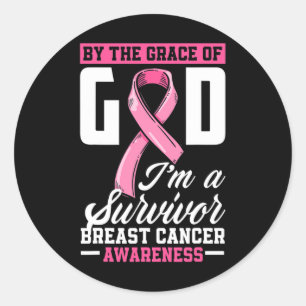 Adesivo Redondo Pela Graça Deus, sou um Sobrevivente Cancer Sobrev