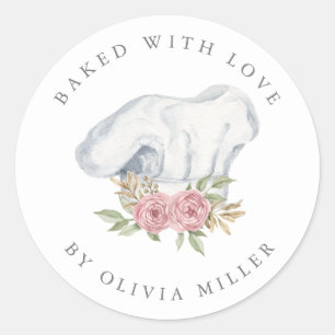 Adesivo Redondo Pelada Com Amor Misturadora Rosa Elegante Clássica